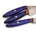 Damascus Steel Hand Forged 3 pcs Purple Kitchen Chef knife Set GladiatorsGuild