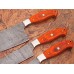 Custom Made Damascus Steel Chef Knife Set - Gladiators Guild - Wood Handle