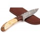 Damascus Steel Hunting Knife with Sheath