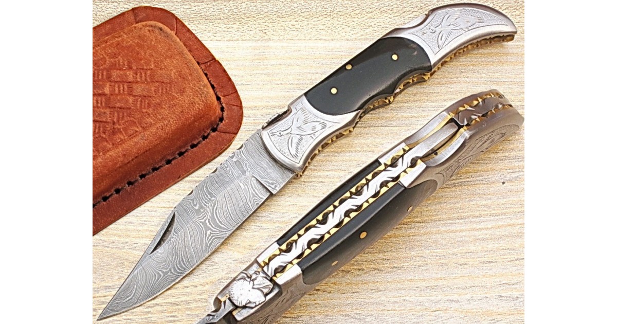 HTK 241 Damascus Folder / Pocket Knife / Handmade / Custom